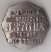 1930/31 Hampden County License Massachusetts