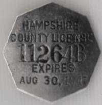 1946/47 Hampshire County License Massachusetts