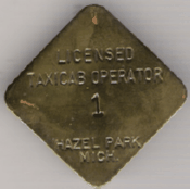 1940? Hazel Park Licensed Taxicab Operator Michigan
