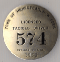 Hempstead 1955/56 Licensed Taxicab Driver