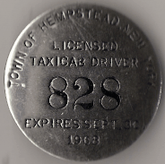 Hempstead 1967/68 Licensed Taxicab Driver