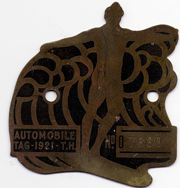 1921 Automobile Tag