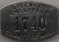 Maui 1942-43 Licensed Chauffeur