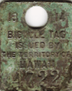 1914 Bicycle Tag