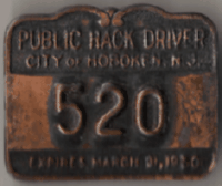 Hoboken New Jersey 1949/50 Public Hack Driver