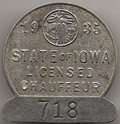 1935 Licensed Chauffeur Iowa