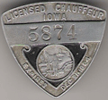 1924 Licensed Chauffeur Iowa
