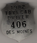 1982 Taxi Cab Driver Des Moines Iowa
