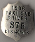 1986 Taxi Cab Driver Des Moines Iowa
