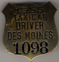 1955 Taxicab Driver Des Moines Iowa