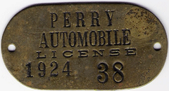 1924 Automobile License Perry Iowa