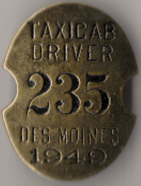 1949 Taxicab Driver Des Moines Iowa