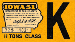 1951 Iowa 11 Tons Class K