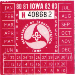 1980/83 Iowa Vehicle Inspection