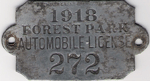 1918 Automobile License