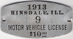 1913 Motor Vehicle License