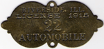 1915 Automobile License