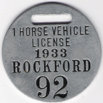 1933 1 Horse Vehicle License