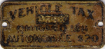 1911 $20 Automobile Vehicle Tax
