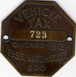 1912 Passenger Automobile $20 Vehicle Tax