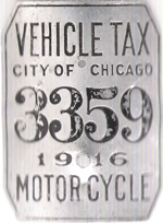 1916 Motorcycle Vehicle Tax