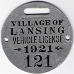 1921 Vehicle License