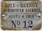 1911 Automobile License Seats 4 or 5