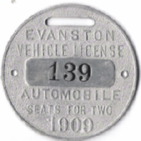 1909 Automobile Vehicle License Seats for Two
