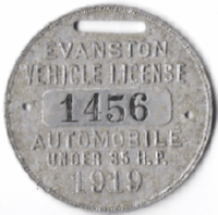 1919 Automobile Vehicle License Under 35 HP