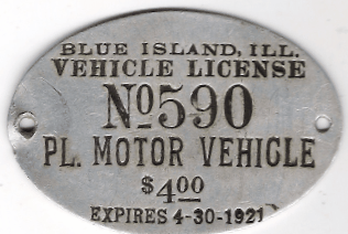 1920/21 Vehicle License PL. Motor Vehicle