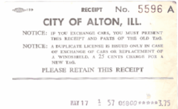 1957 Alton Certificate
