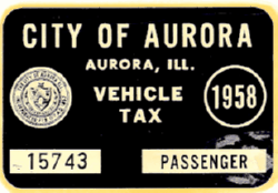 1958 Aurora Passenger Vehicle Tax