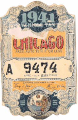 1941 Chicago Vehicle Tax 2