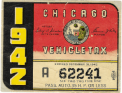 1942 Chicago Vehicle Tax