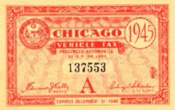 1945 Chicago Vehicle Tax