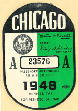1948 Chicago Vehicle Tax