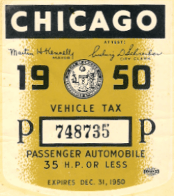 1950 Chicago Vehicle Tax