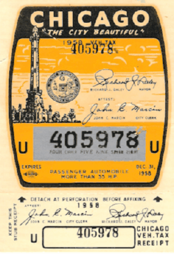 1958 Chicago Veh Tax The City Beautiful