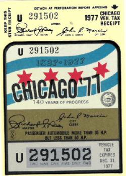 1977 Chicago Vehicle Tax 140 Years of Progress