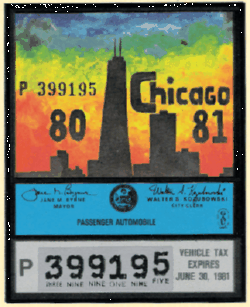 1980/81 Chicago Vehicle Tax Passenger