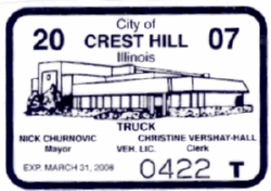 2007/08 Crest Hill Truck Veh Lic