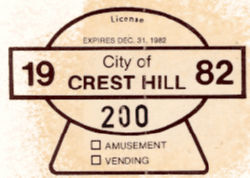 1982 Crest Hill Amusement Vending License