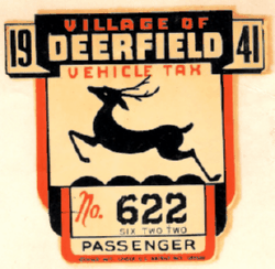 1941 Village of Deerfield Passenger Vehicle Tax