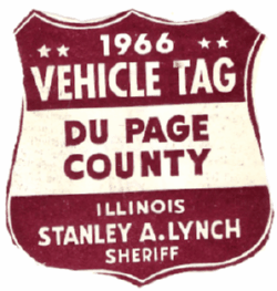 1966 Du Page County Vehicle Tag