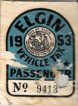 1953 Elgin Passenger Vehicle Tax