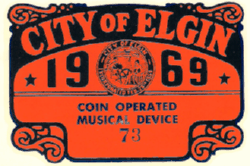 1969 Elgin Coin Operated Musical Device