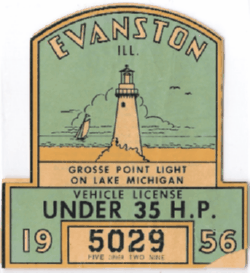 1956 Evanston Vehicle License Under 35HP