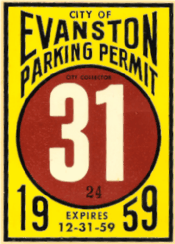 1959 Evanston Parking Permit