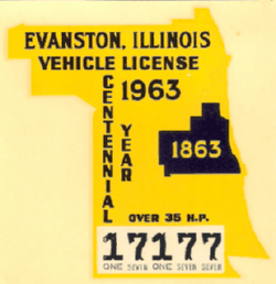 1963 Evanston Vehicle License Over 35HP