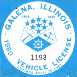 1980/81 Galina Vehicle License